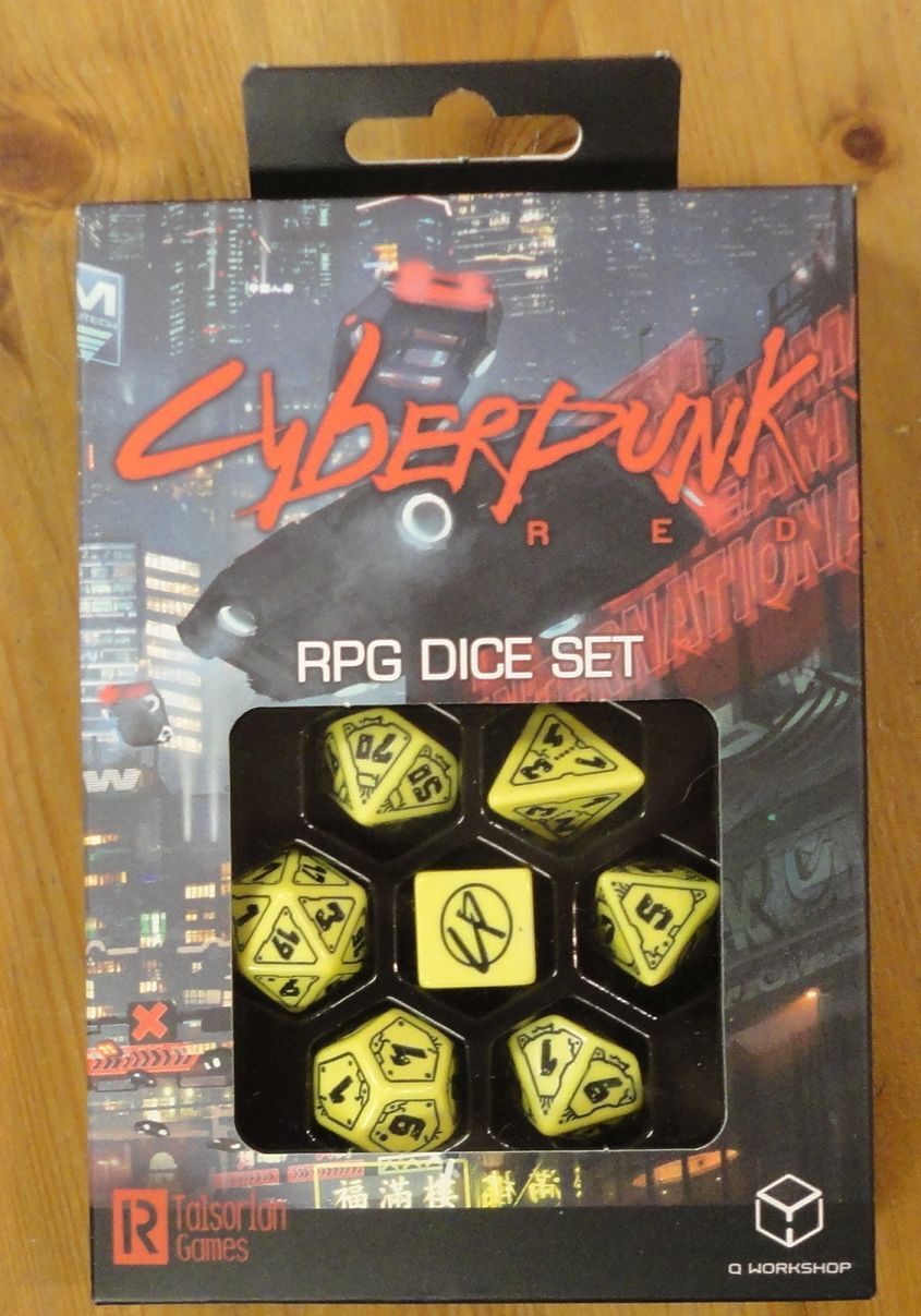 Cyberpunk Red RPG Danger Zone 7-Dice Set by Q-Workshop QWSSCPU03