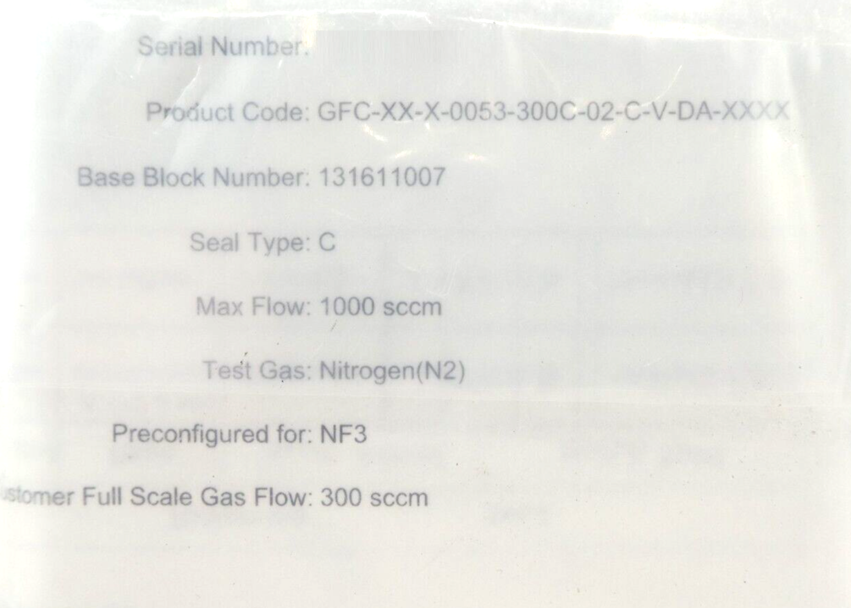 Pivotal Systems 32-03039 Mass Flow Controller MFC 300 SCCM NF3 New Surplus