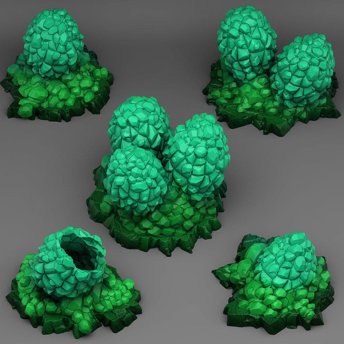 3D Printed Fantastic Plants and Rocks Crystal Dragon Eggs 28mm - 32mm D&D