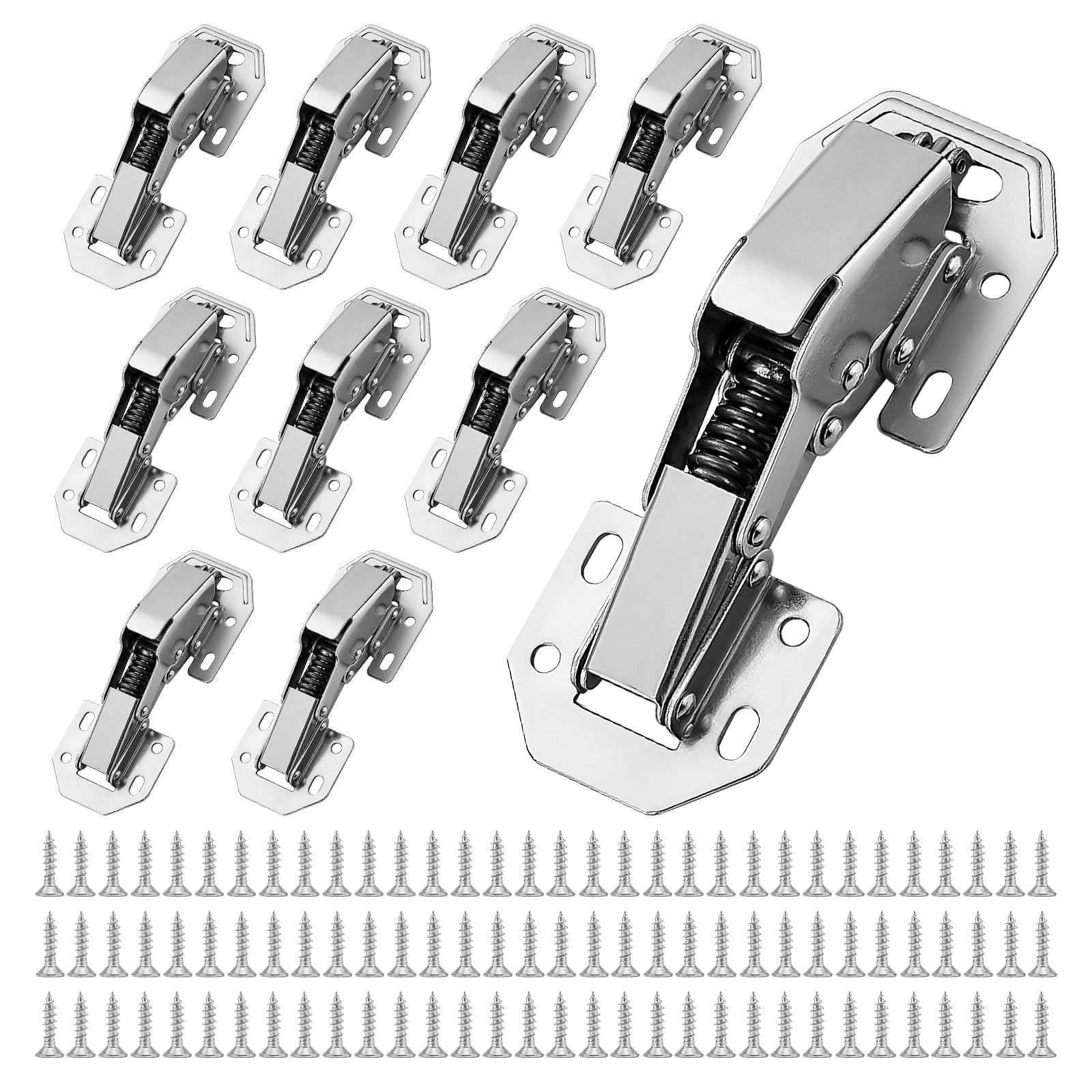 10Pack Soft Close Cabinet Hinges4In Hinges for Cabinet DoorsHidden Door Hinge...