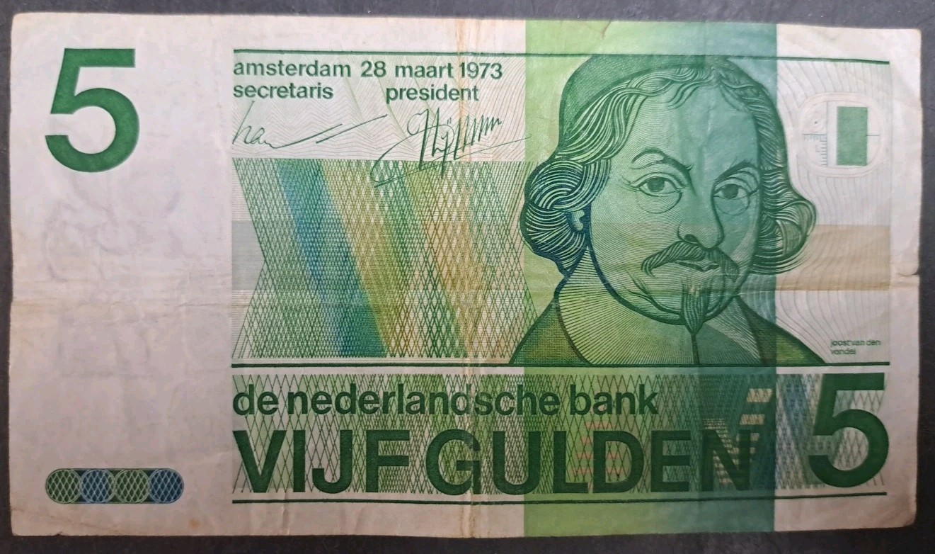 1973 Netherlands 5 Gulden P95 0765283005.