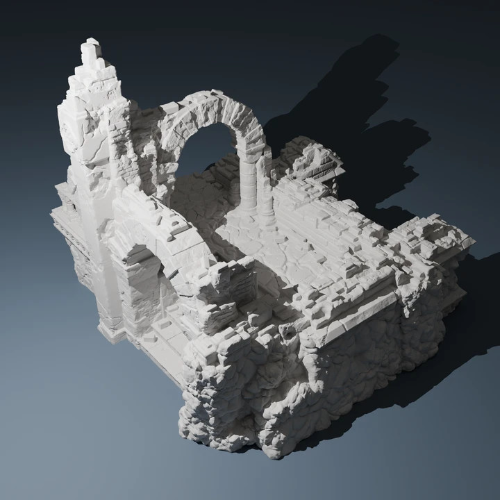 Romanesque Temple Corner 4 low 2 | Wargame Terrain | 1 Piece | FDM printed