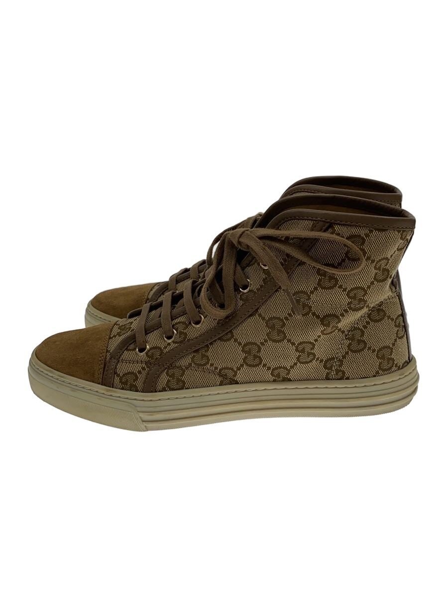 Womens GUCCI GUCCI High Cut Sneakers 35.5 BEG GG Canvas