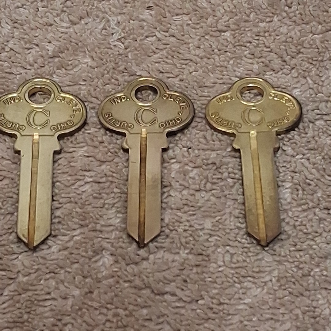 Vintage Curtis Ind. CO2 Key Blanks Cleveland Ohio Lot Of 3 USA NOS Locksmith