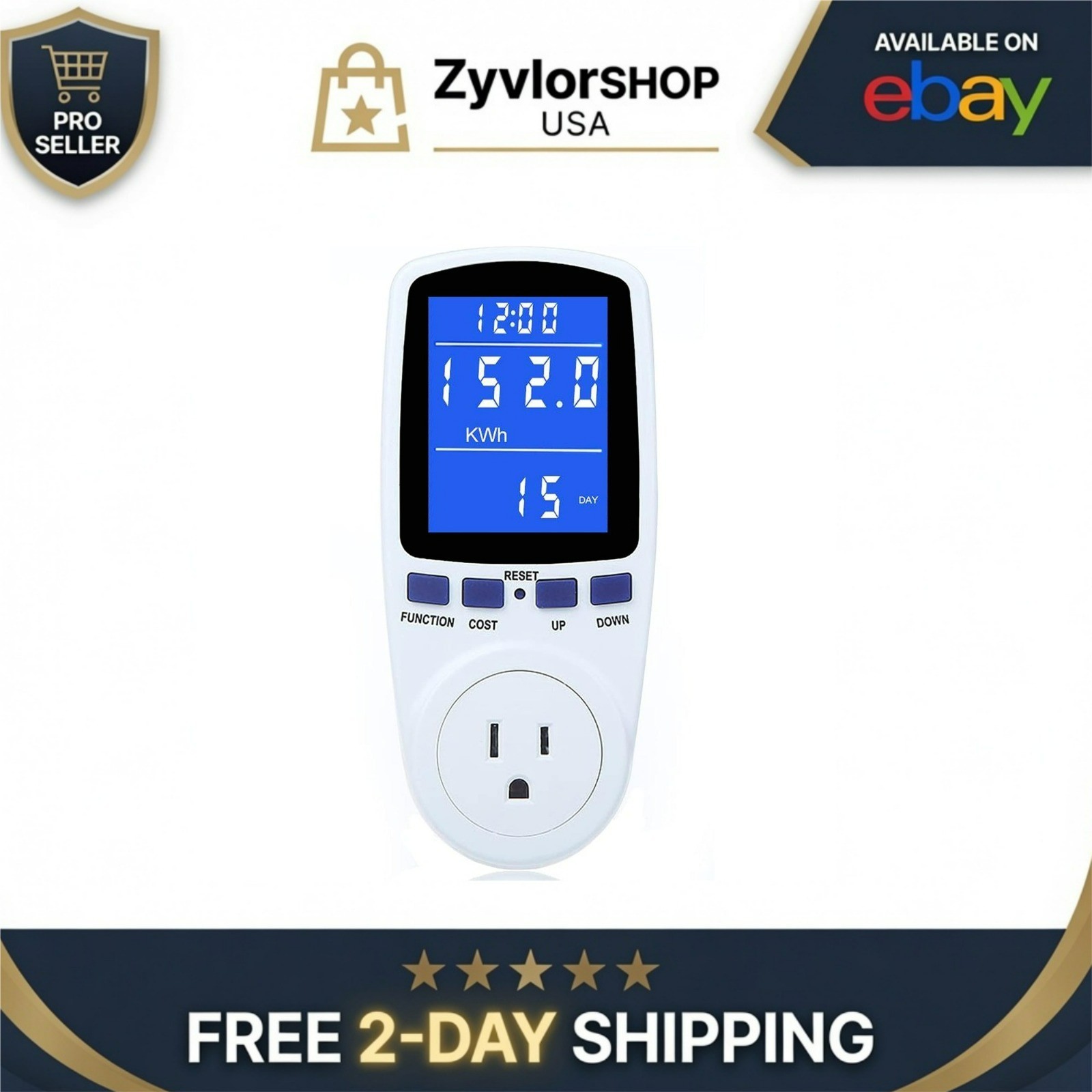 MECHEER PM01-US Watt Power Meter Plug Energy Monitor with Backlight