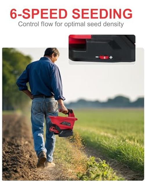 Cordless Handheld Seed Spreader Compatible with Milwaukee 18V Battery Red
