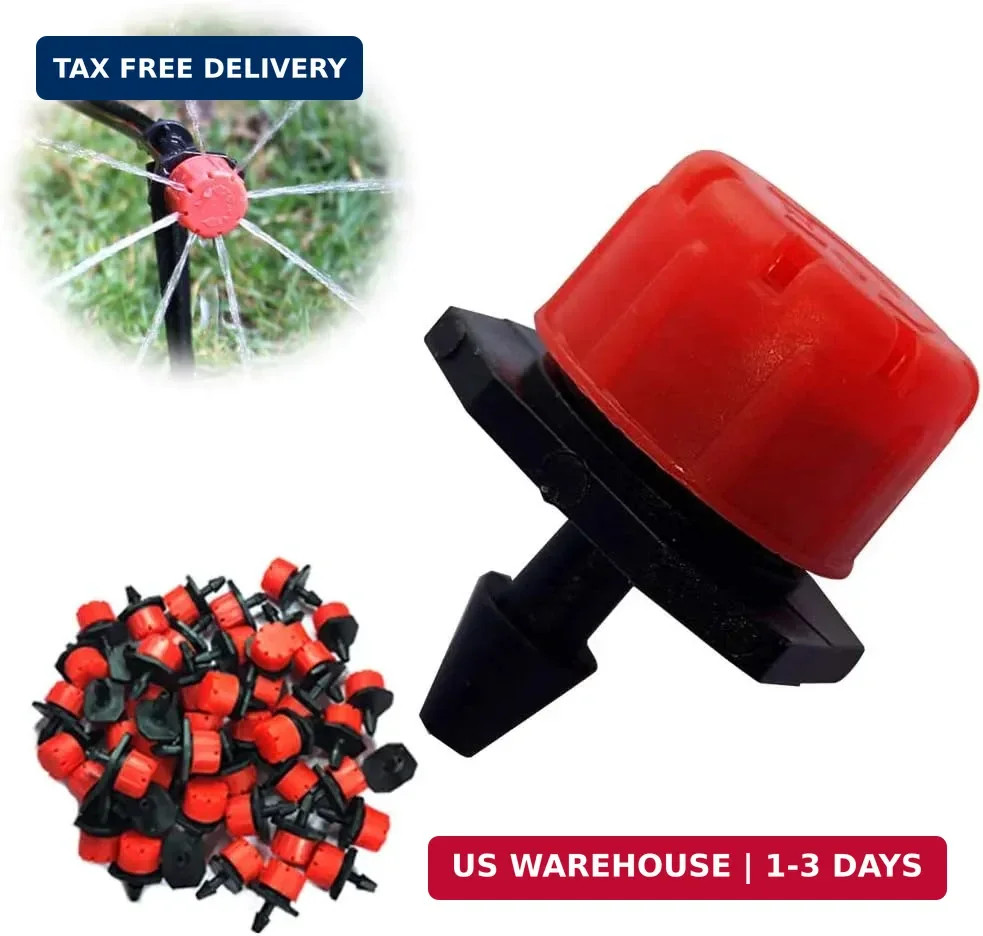 100Pcs1/4Inch Adjustable Irrigation Drippers Sprinklers Watering Sprinklers Anti
