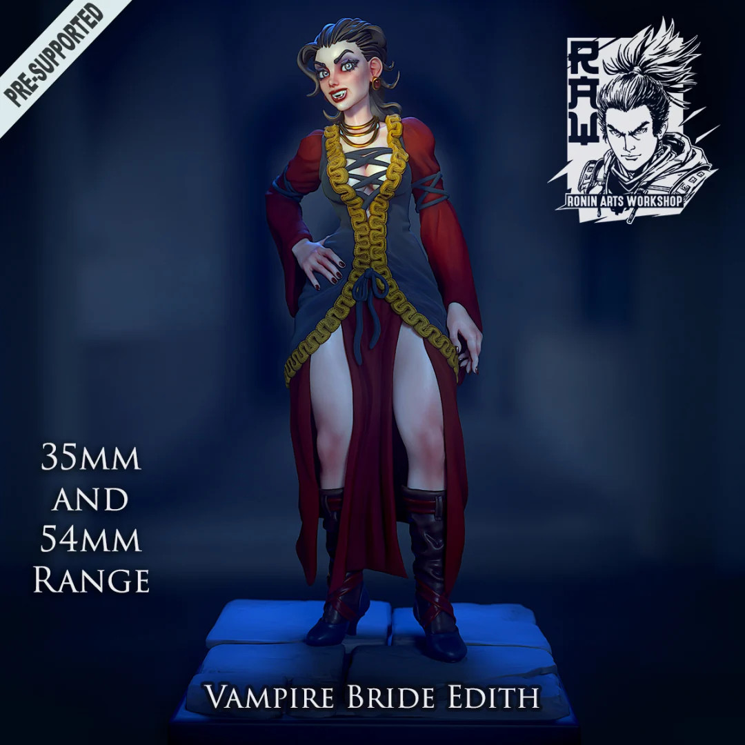 Vampire Bride Edith - 28-120mm Fantasy RPG - Resin Tabletop Miniature
