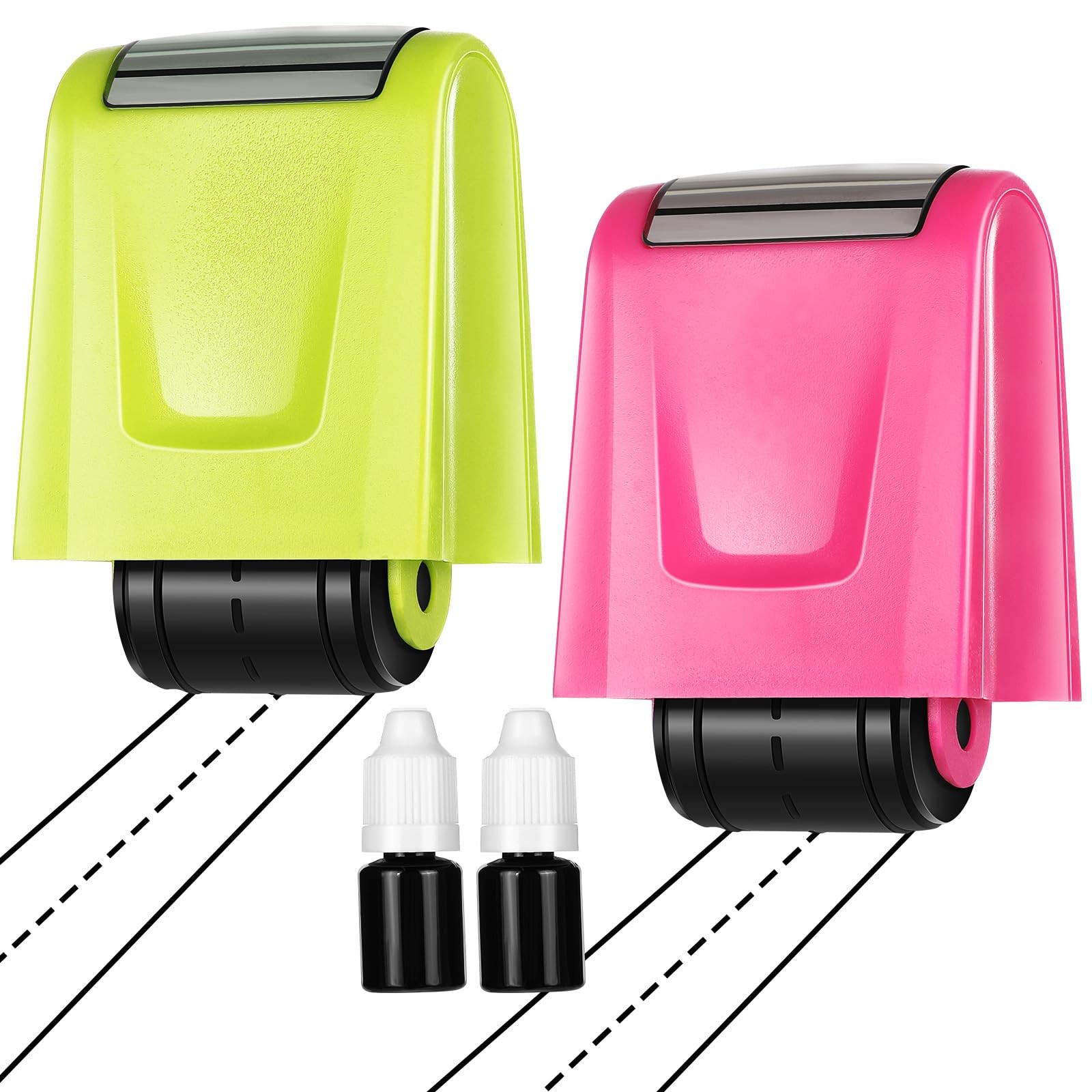 2 Pcs Dashed Handwriting Practice Roller Stamp Self Inking Teacher Supply