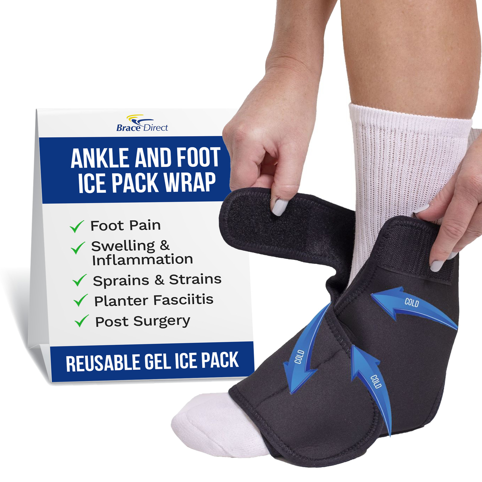 Reusable Gel Ankle & Foot Cold Wrap for Foot Pain Relief
