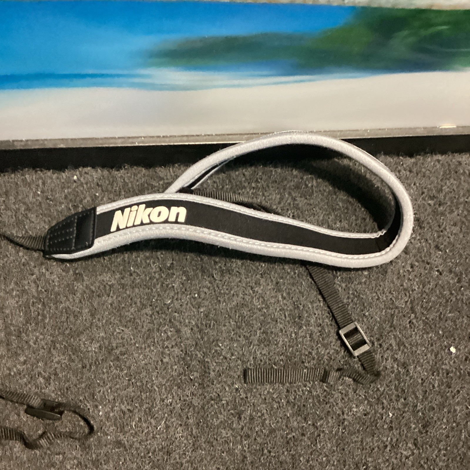 Camera Neck/Shoulder Strap, Nikon Adjustable Nylon Black/Gray