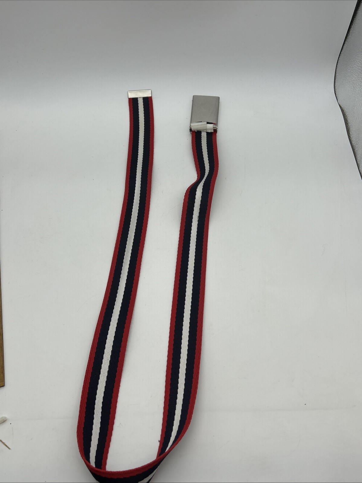 BMW Motorsport Men's Belt 115cm Webbing Metal Buckle Red White Blue