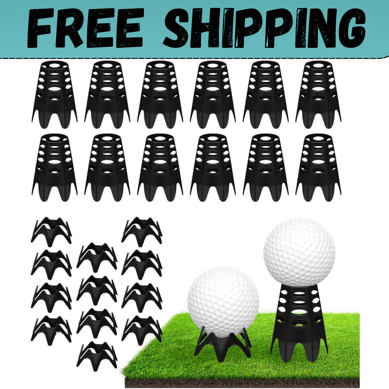 Golf Simulator tees, 22Pcs Plastic Golf Mat Tees for Home Outdoor or Indoor Golf