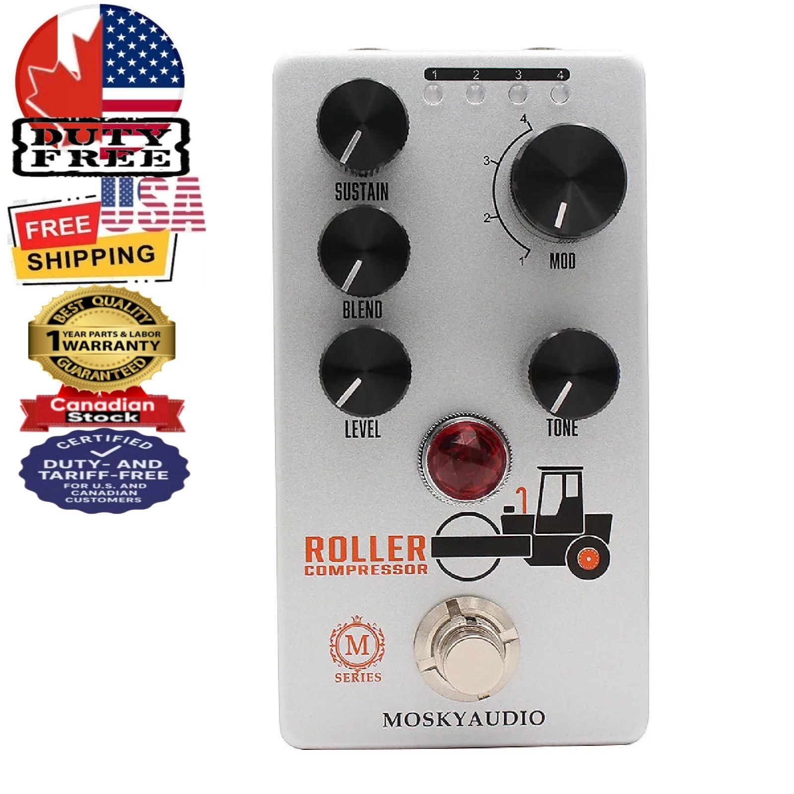 Mosky Audio Roller Compressor with 4 Mode Select Guitar FX Pedal Fast US Ship