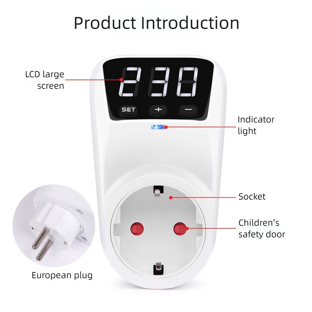 Automatic Voltage Protector Switch 230V 3680W Power Surge Protecctor EU Socket