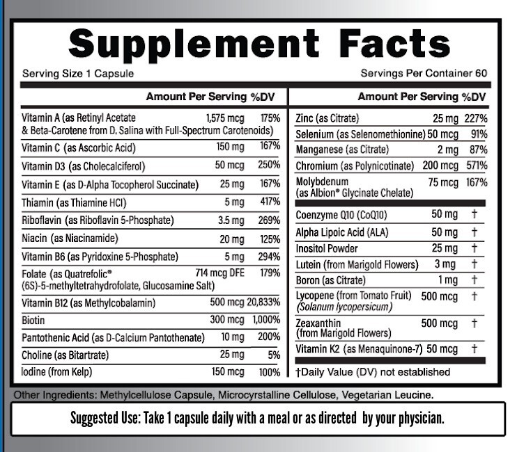 Methylated Multivitamin - Without Iron | Methylfolate | Methylcobalamin