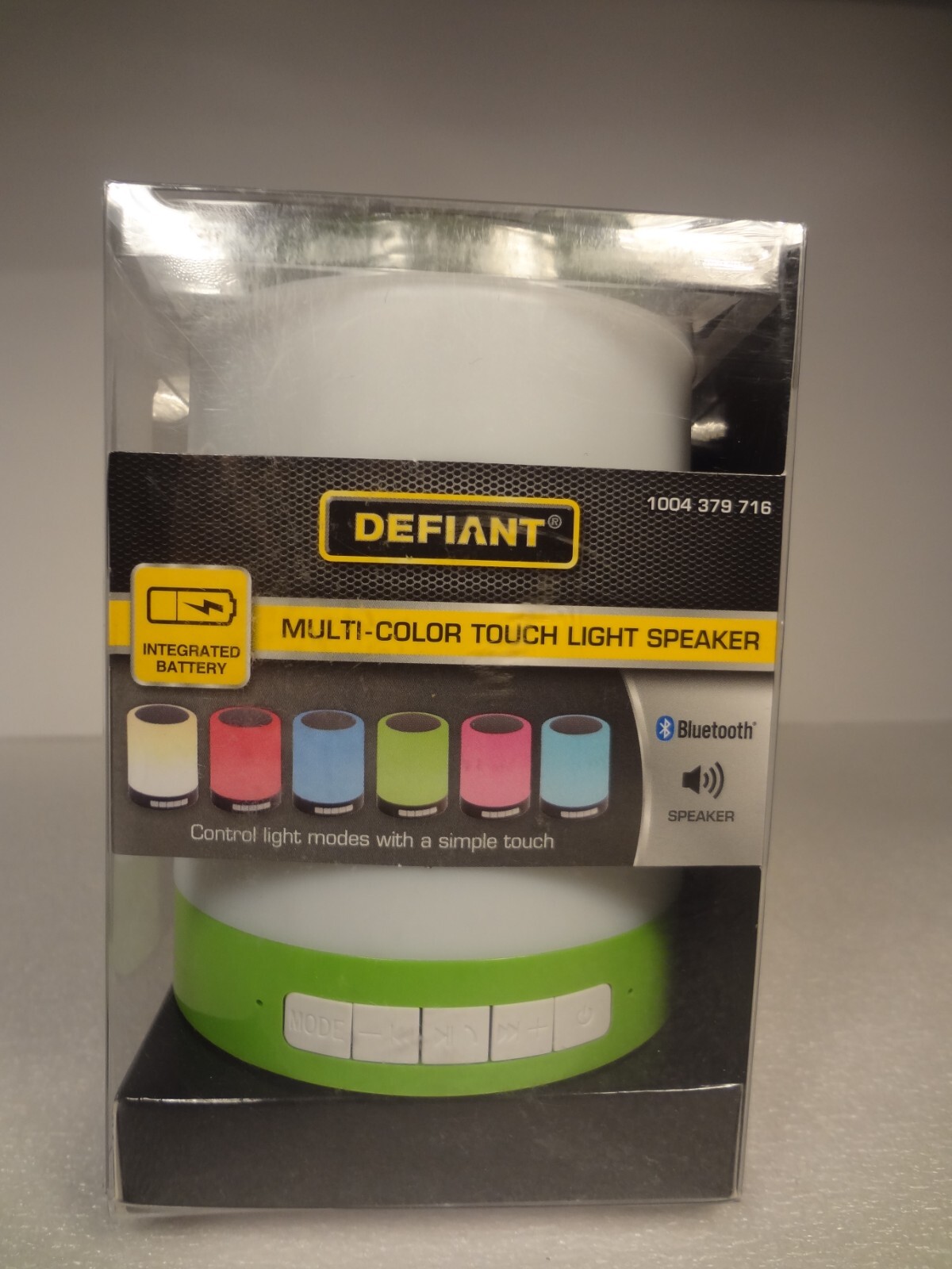 Defiant Rechargeable Color Changing LED Touch Light Bluetooth Speaker - Green
