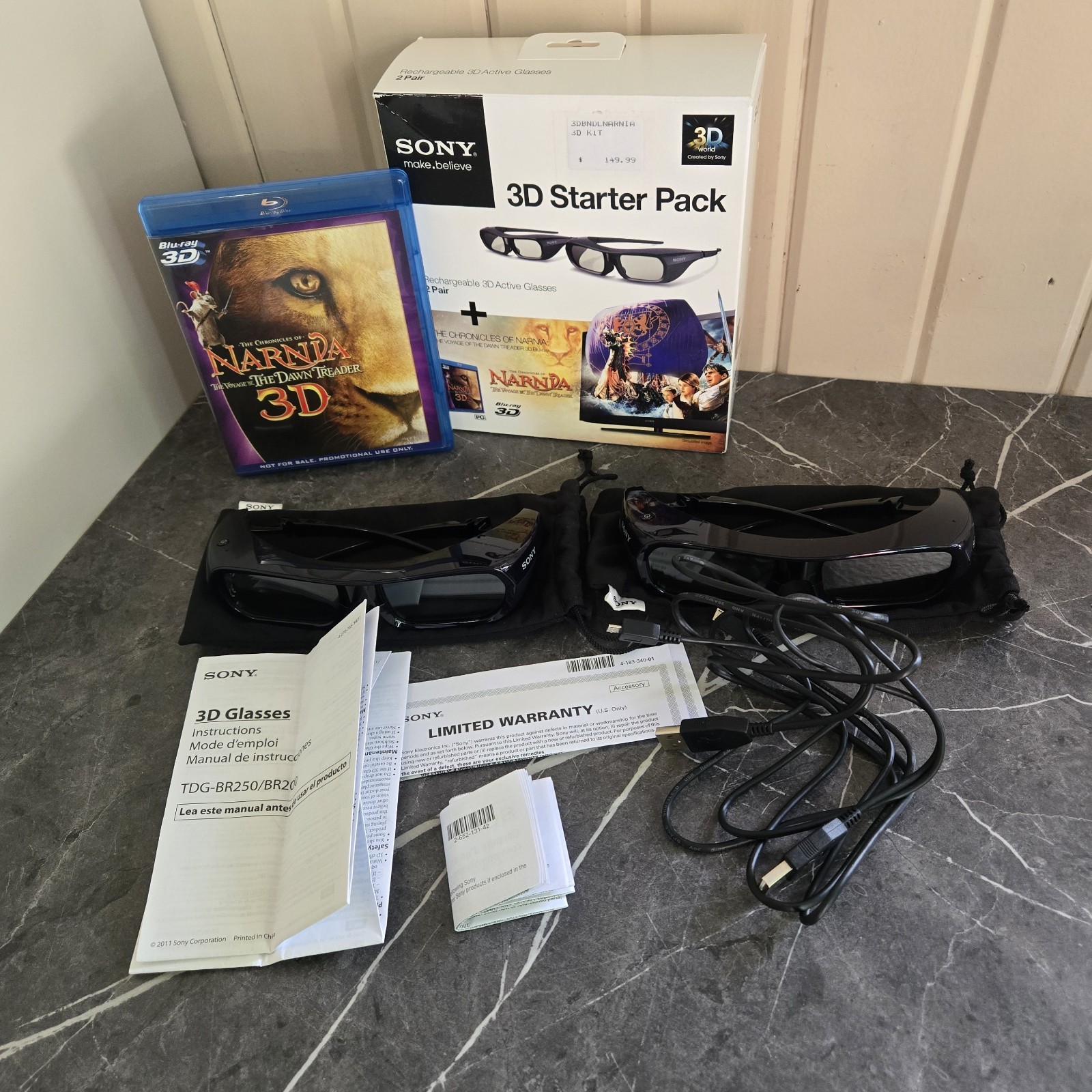Sony 3D Glasses Pair Starter Pack/Chronicles of Narnia 3D Blu-Ray 3DBNDL/NARNIA