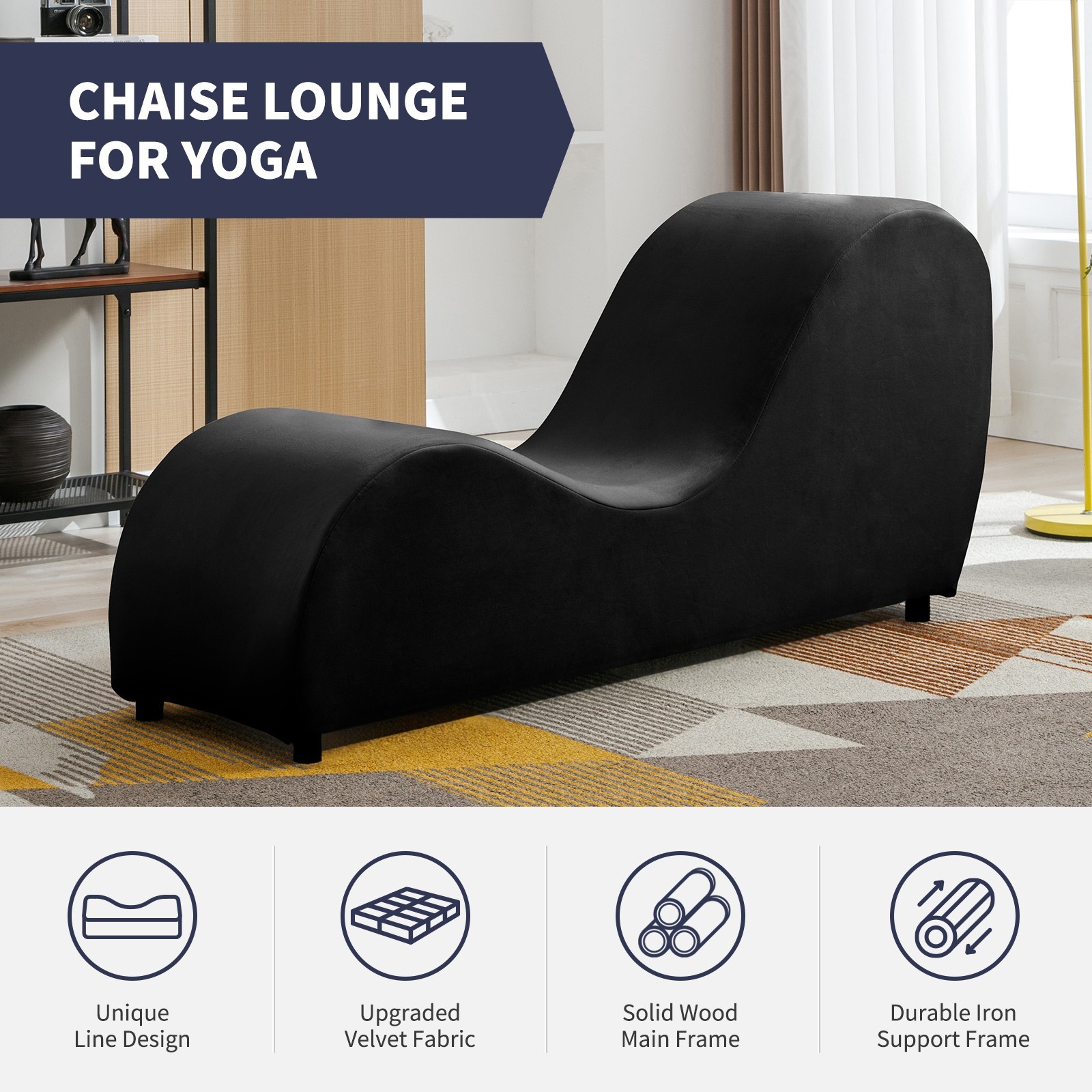 Zafly Yoga chair with backrest, Meditation Seat Chaise Lounge for Home & Office