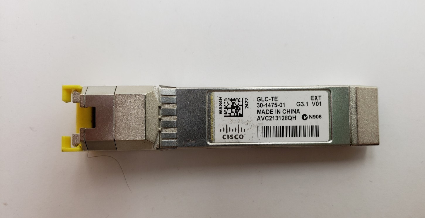Cisco GLC-TE  RJ-45 SFP 1000BASE-T SFP Transceiver Module P/N: 30-1475-01 Tested