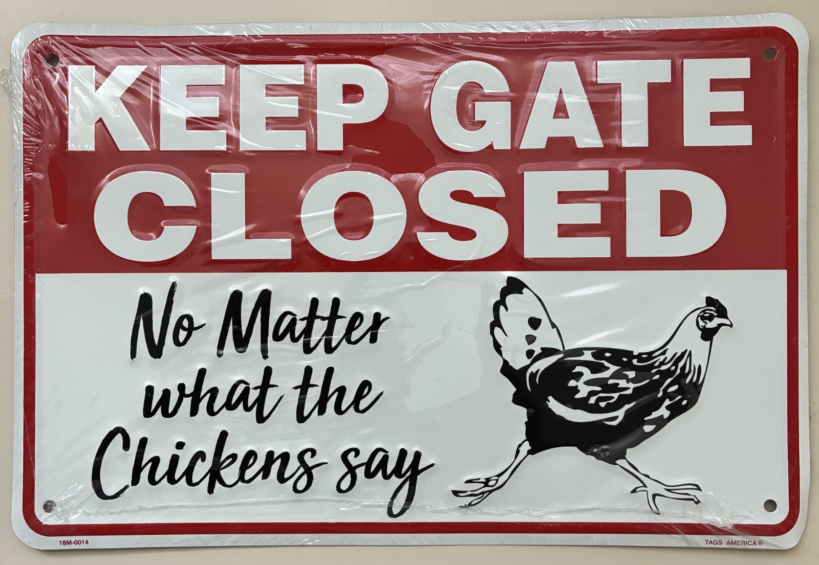 Keep Gate Closed Metal Sign 8 x 12in
