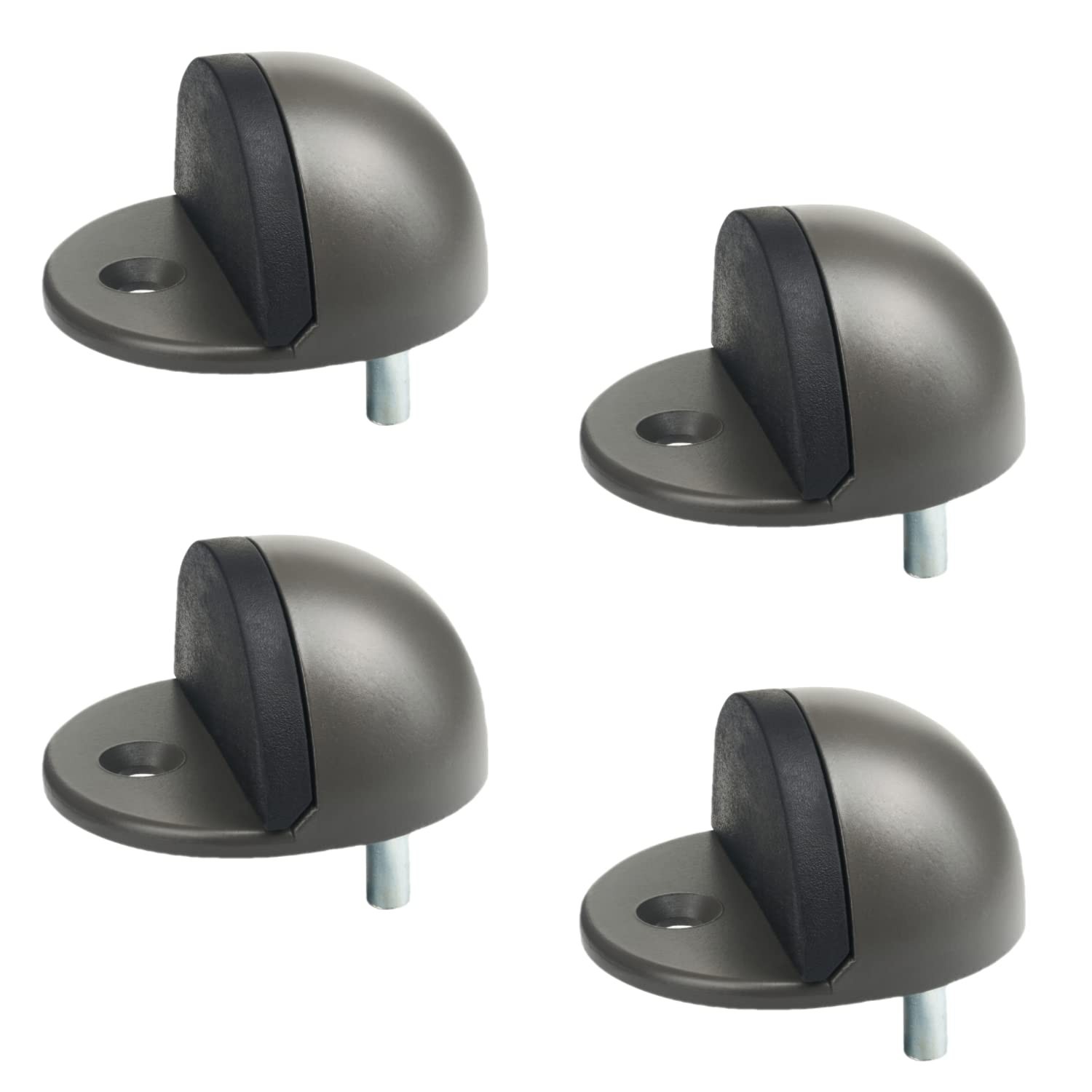 Floor Door Stopper Satin Nickel with Rubber pad, Semicircle Shaped Door Stopp...
