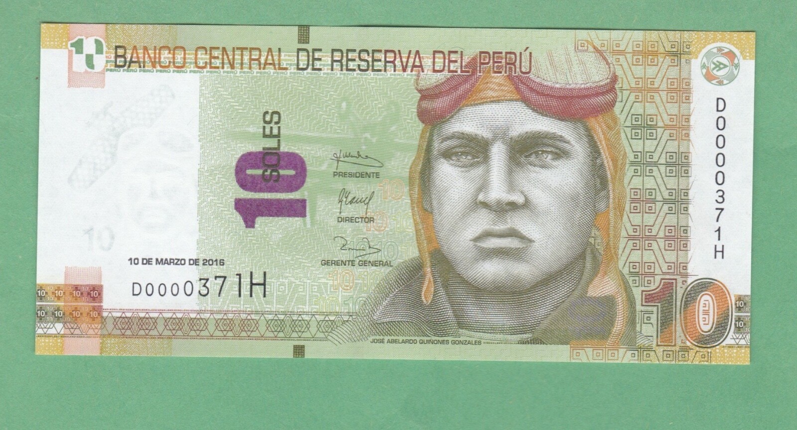 Peru  10  soles Notes  P-192a  !!! Low Serial Number  00003xx  !!!  UNCIRCULATED