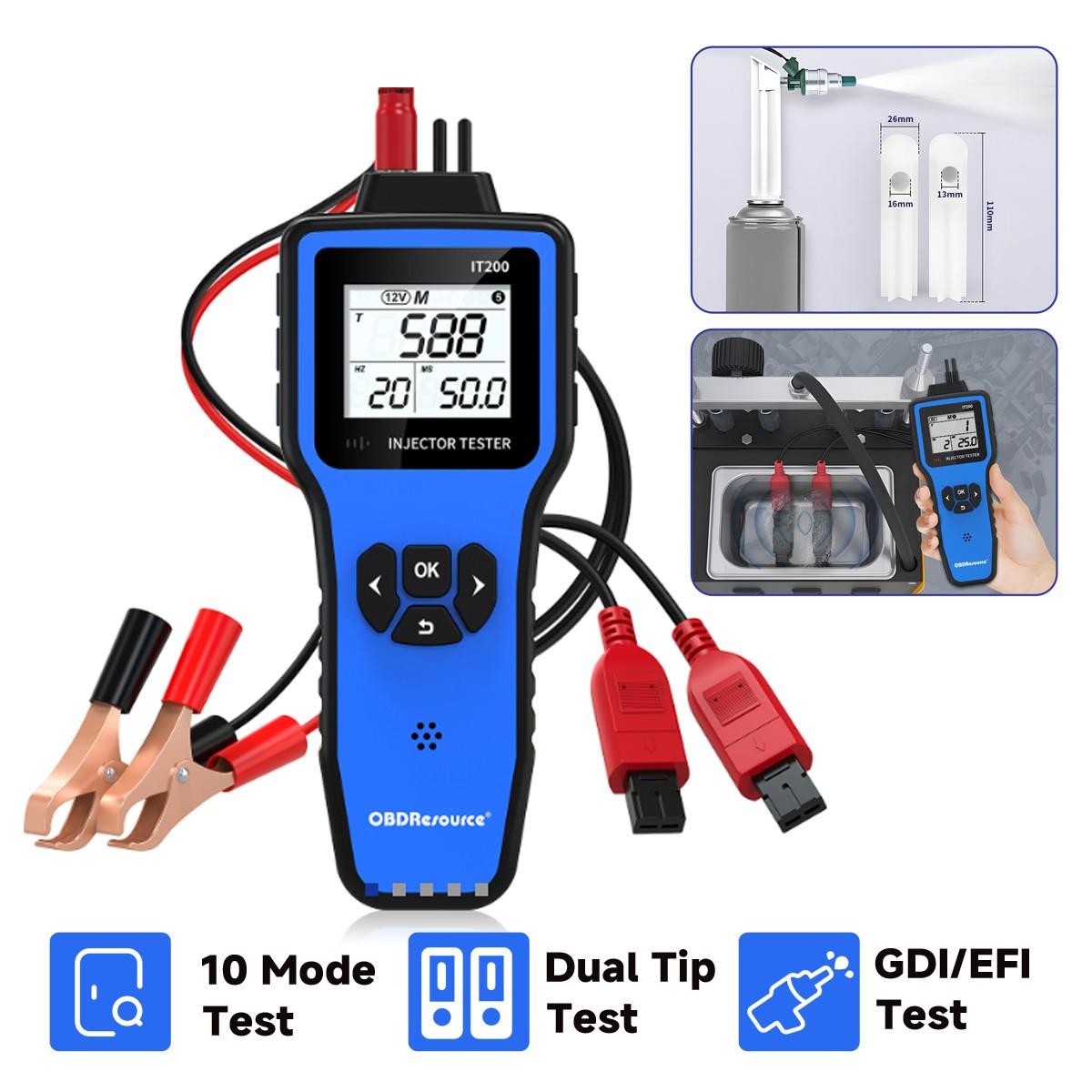 Fuel Injector Cleaner Tester Injector Cleaning Machine Flush Cleaner Adapter