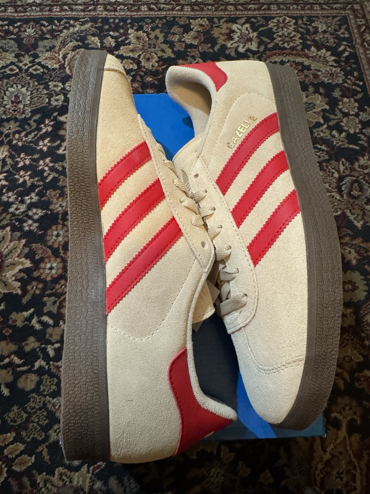 Adidas Men's Gazelle Originals Size 11 Sand Strata Scarlet |JH5393| NIB