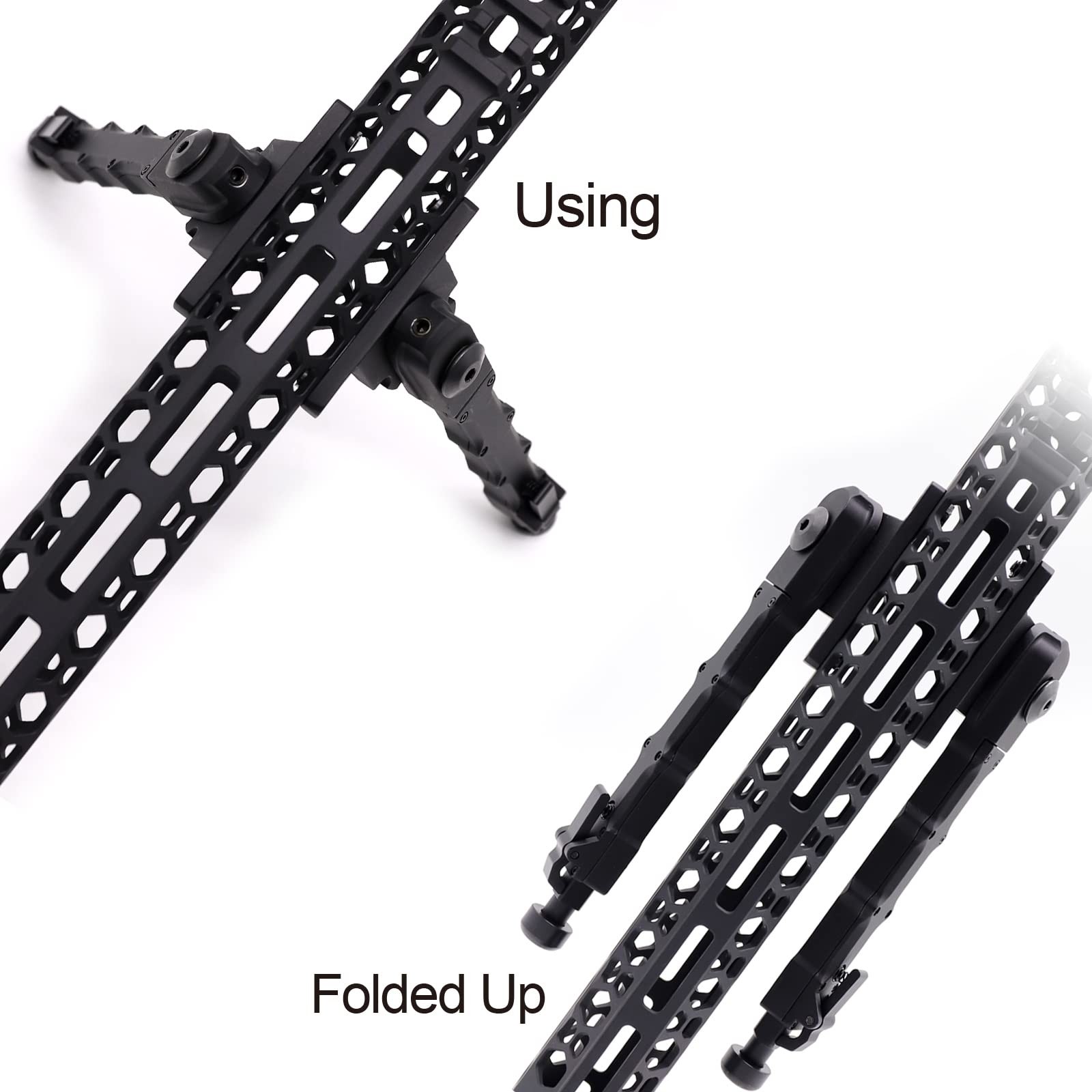 Adjustable, Tactical Folding Tripod/Bipod, for MSystems, 16.5 to 20.3 cm