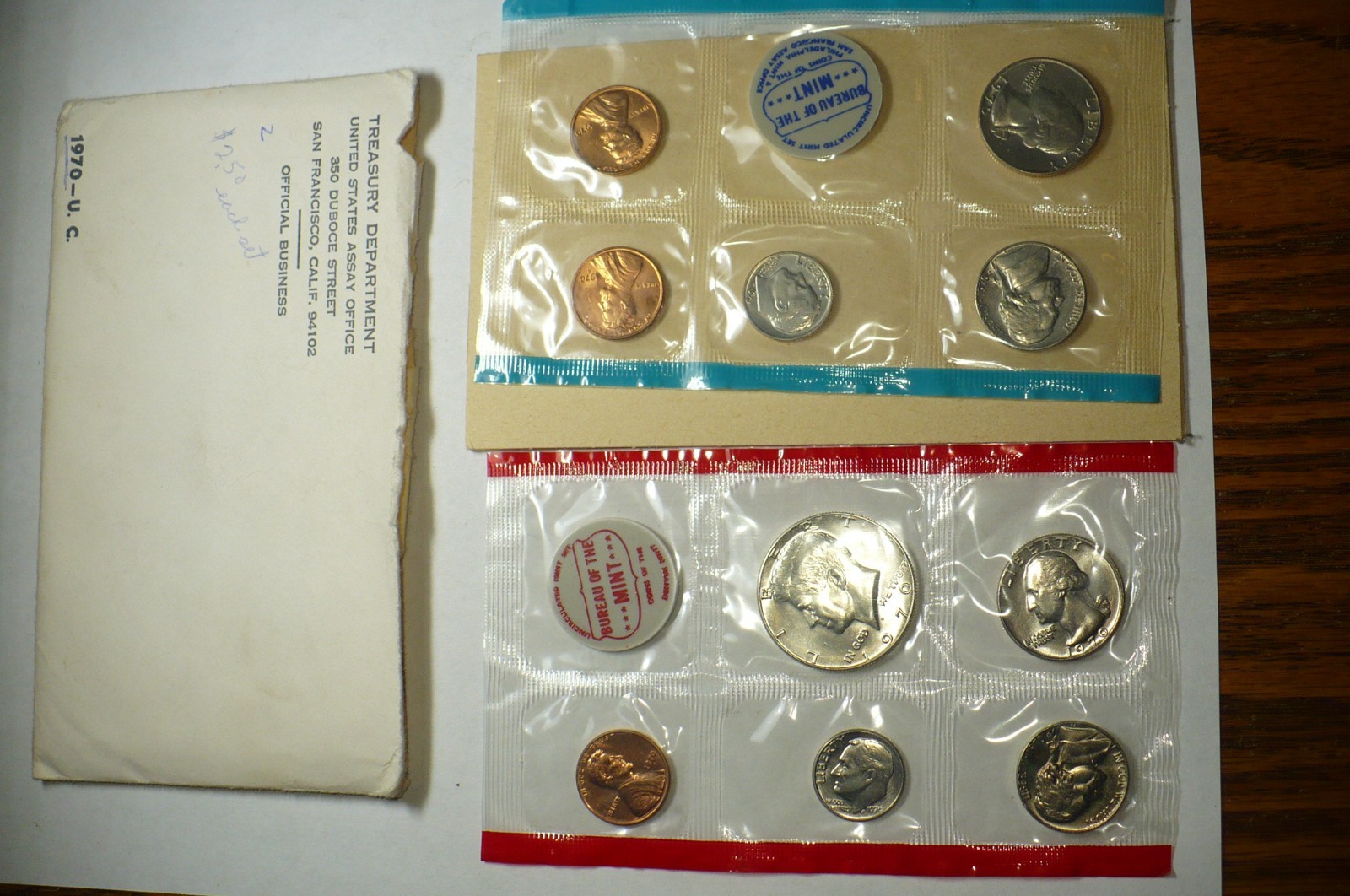 1970 US Mint Set of 10 - Coin P D S Uncirculated  W/ 40% Silver Half Dollar #2