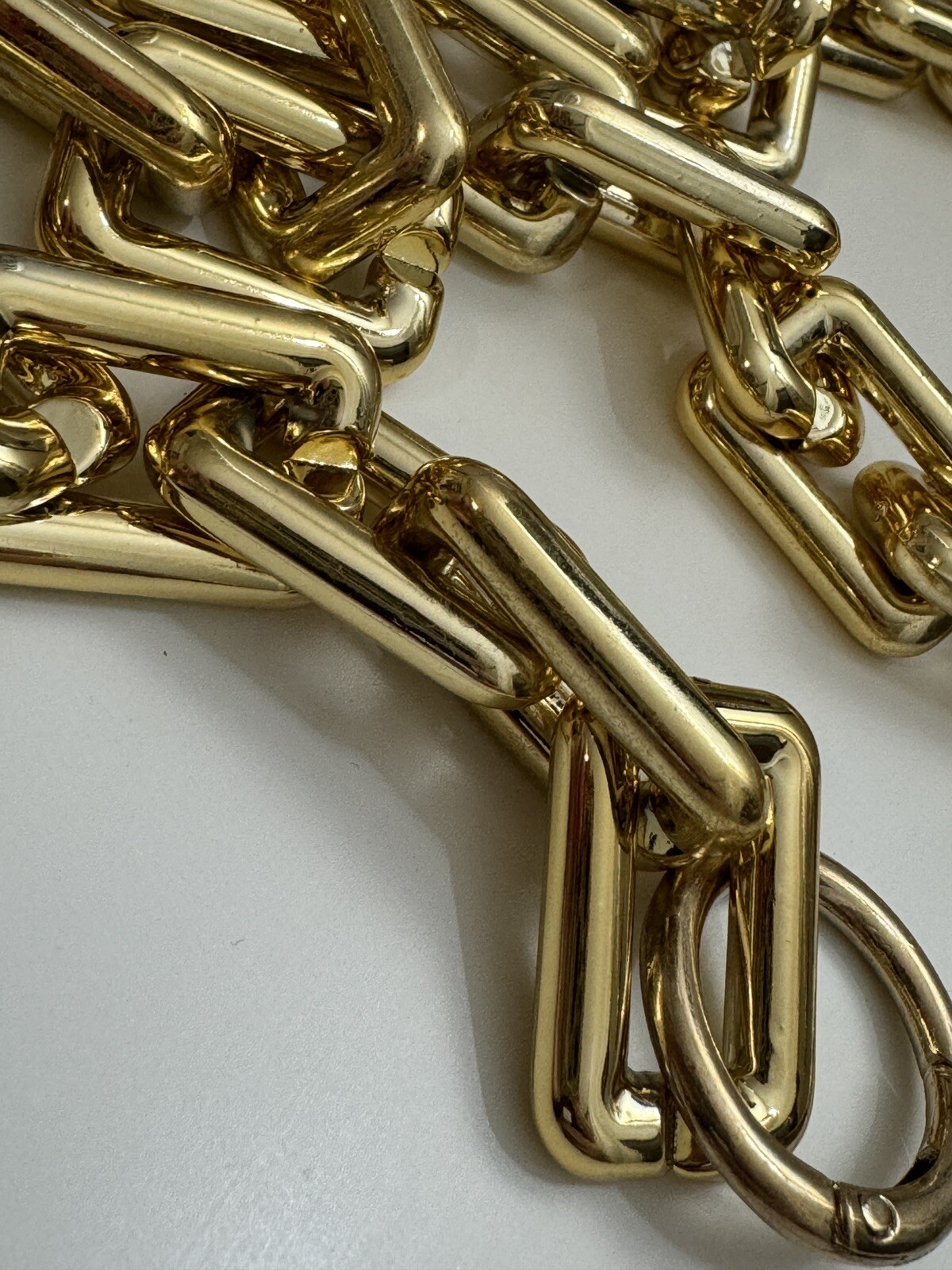 Chunky statement chain Bag strap gold square 60cm shoulder baguette pochette
