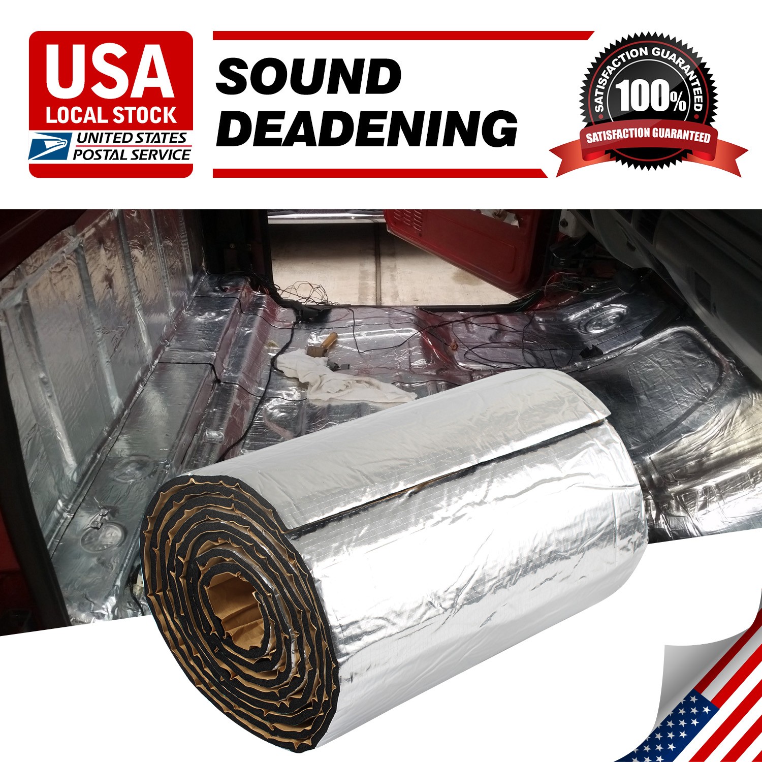 16.5"x157" Sound Deadener Mat For Wall floor roof Noise Heat Insulation hood Mat