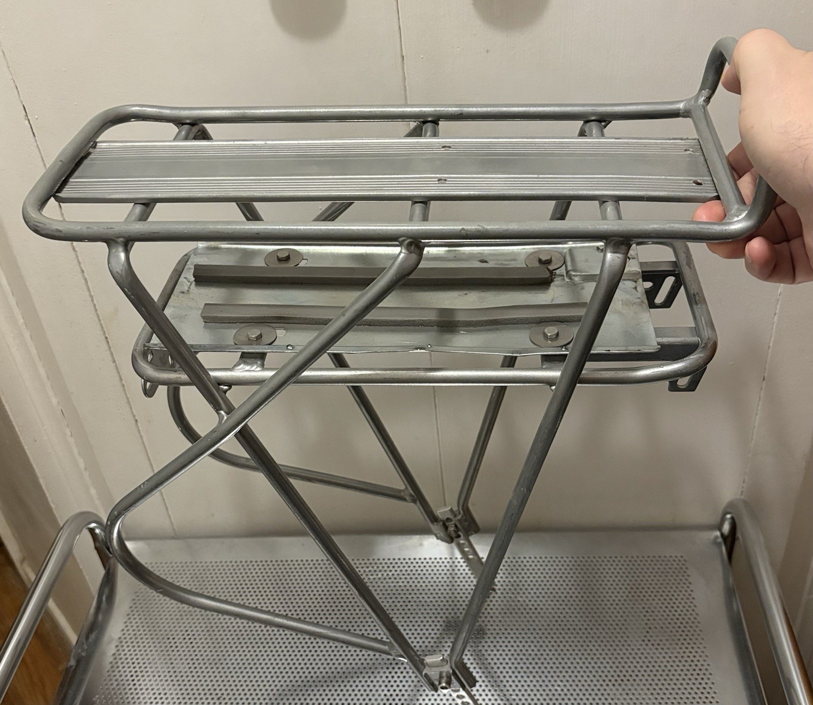 Ebike Aluminum Bike Rack Luggage Holder MEASUREMENTS SHOWN