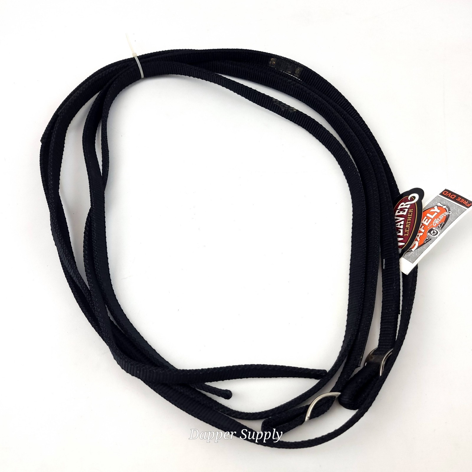 Weaver Leather Reins Split Black Maui Overlay