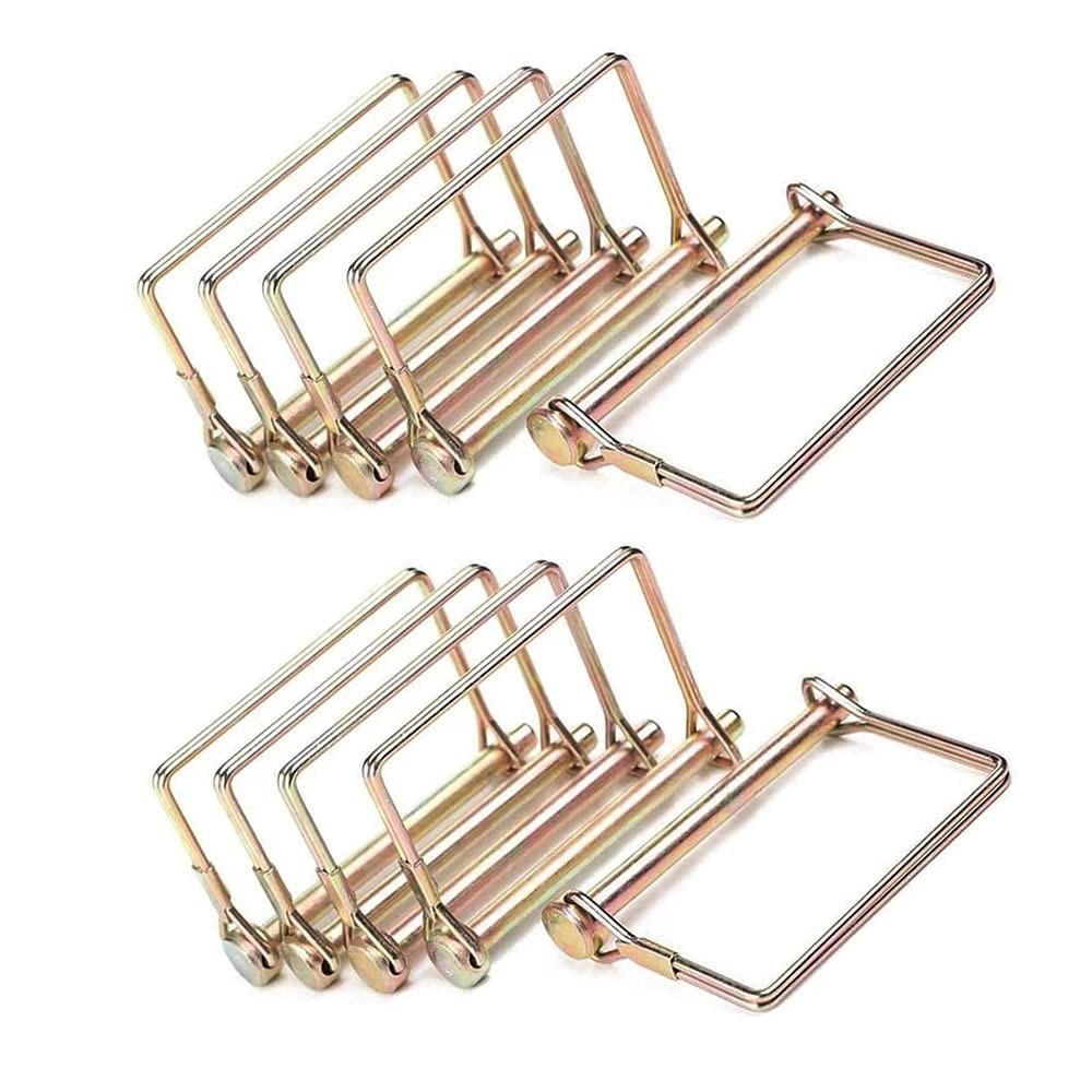 10 Pcs Heavy-Duty Trailer Coupler Pin Set, 1/4" x 4" Quick Release Locking Pins
