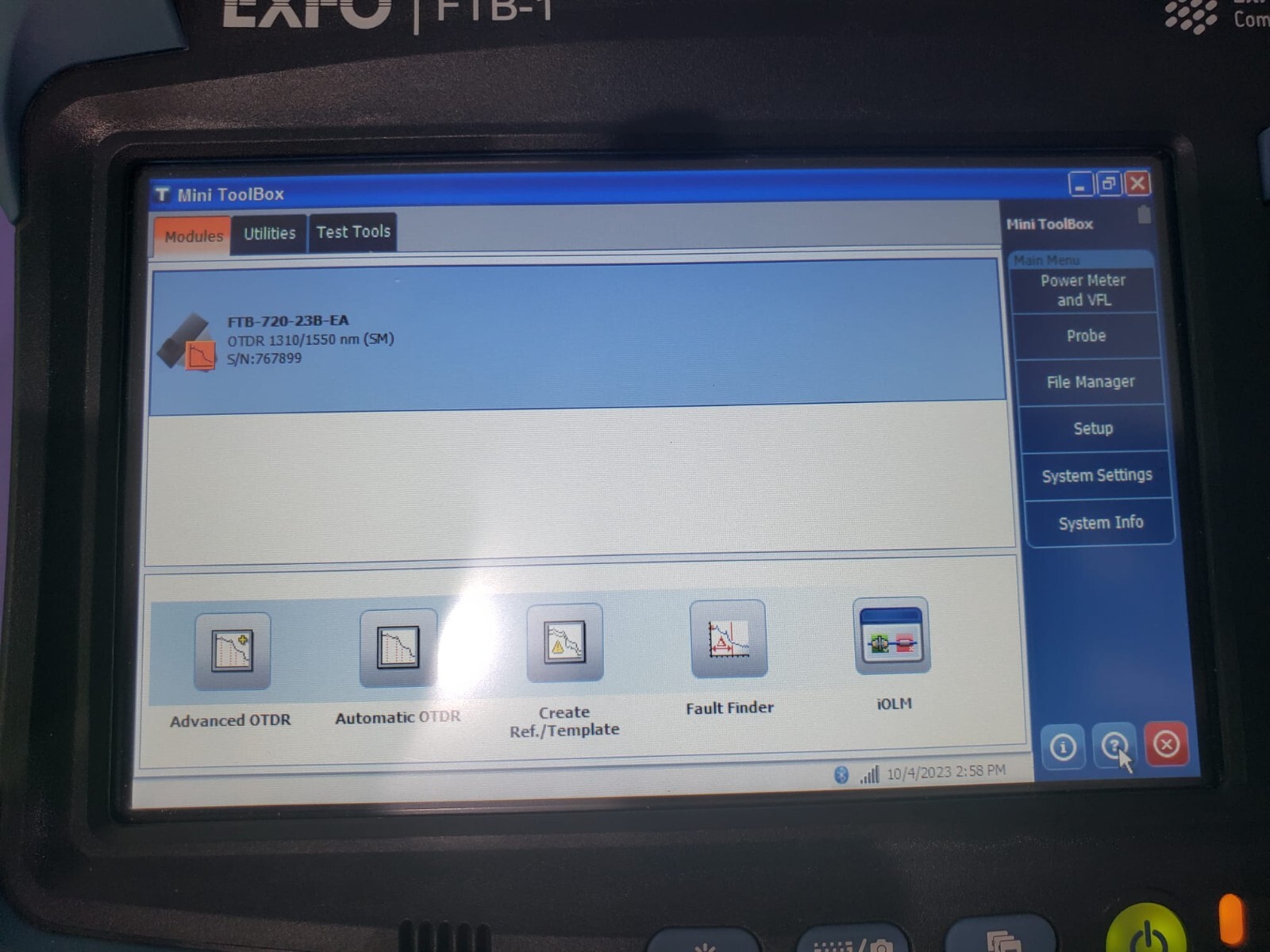 Exfo FTB-1-S2-8G,iOLM W/FTB-720-23B-EA