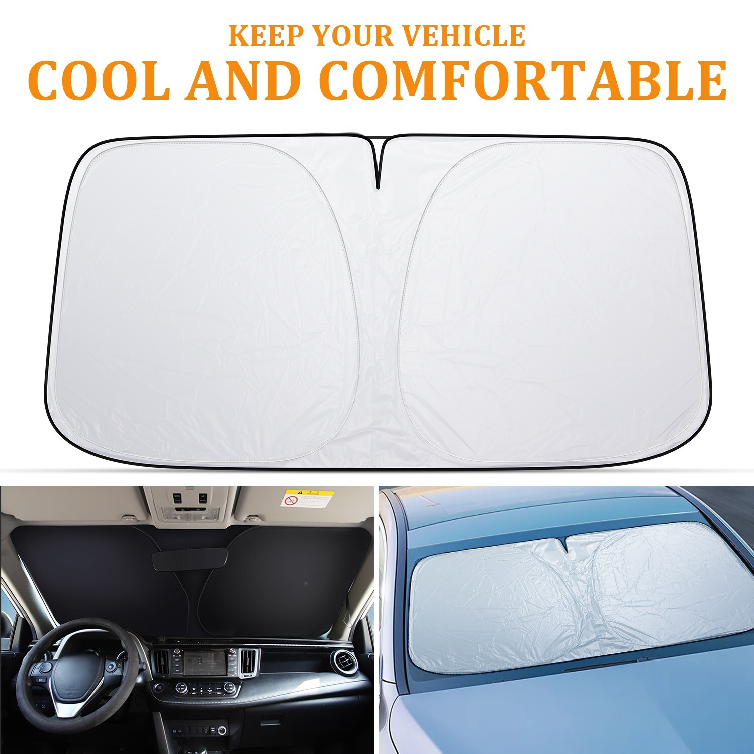 For Jeep Foldable Car Windshield Sun Shade Shield Visor Foldable UV Heat Block
