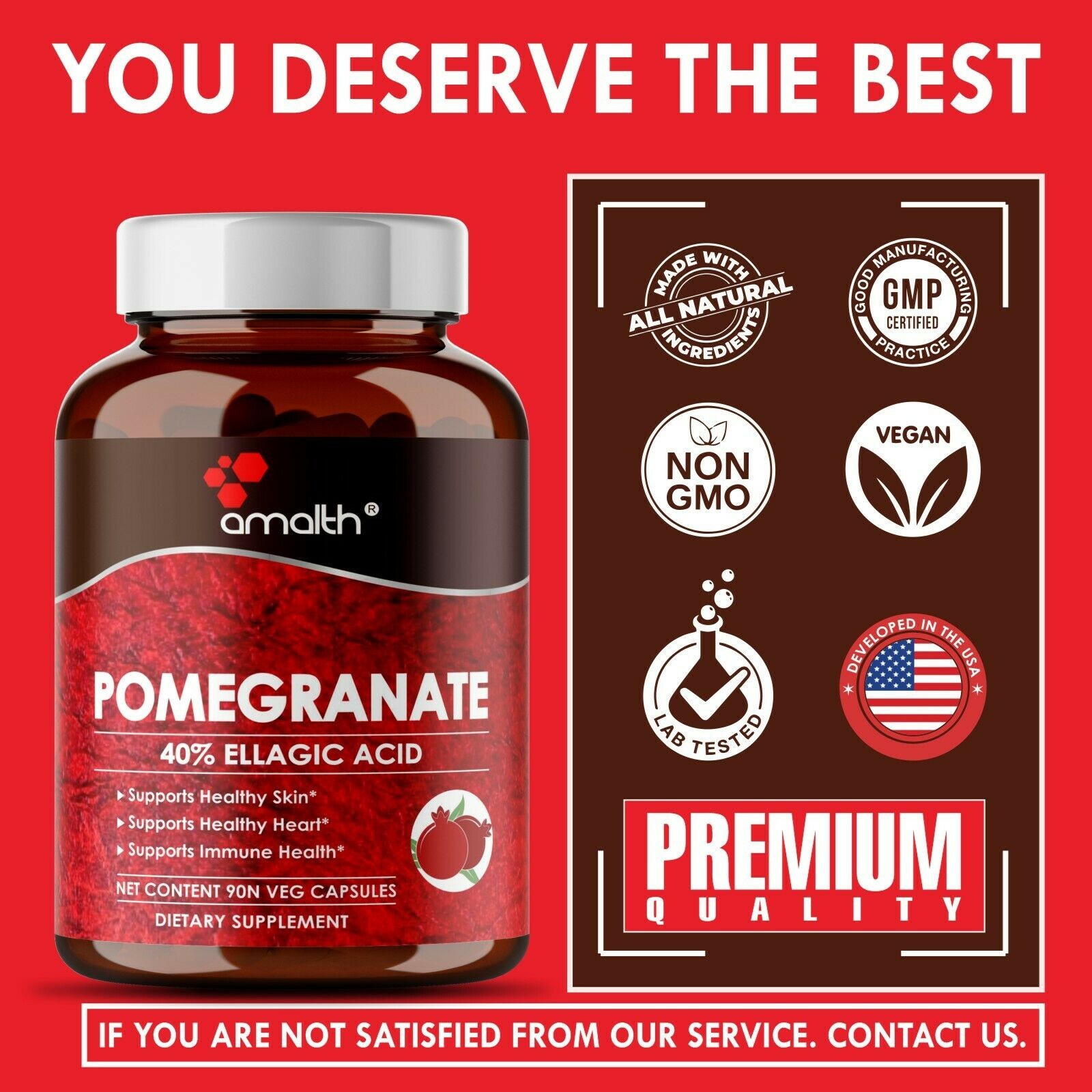 Pomegranate Extract Punica Granatum immunity Supplement 10000mg 90 Capsules