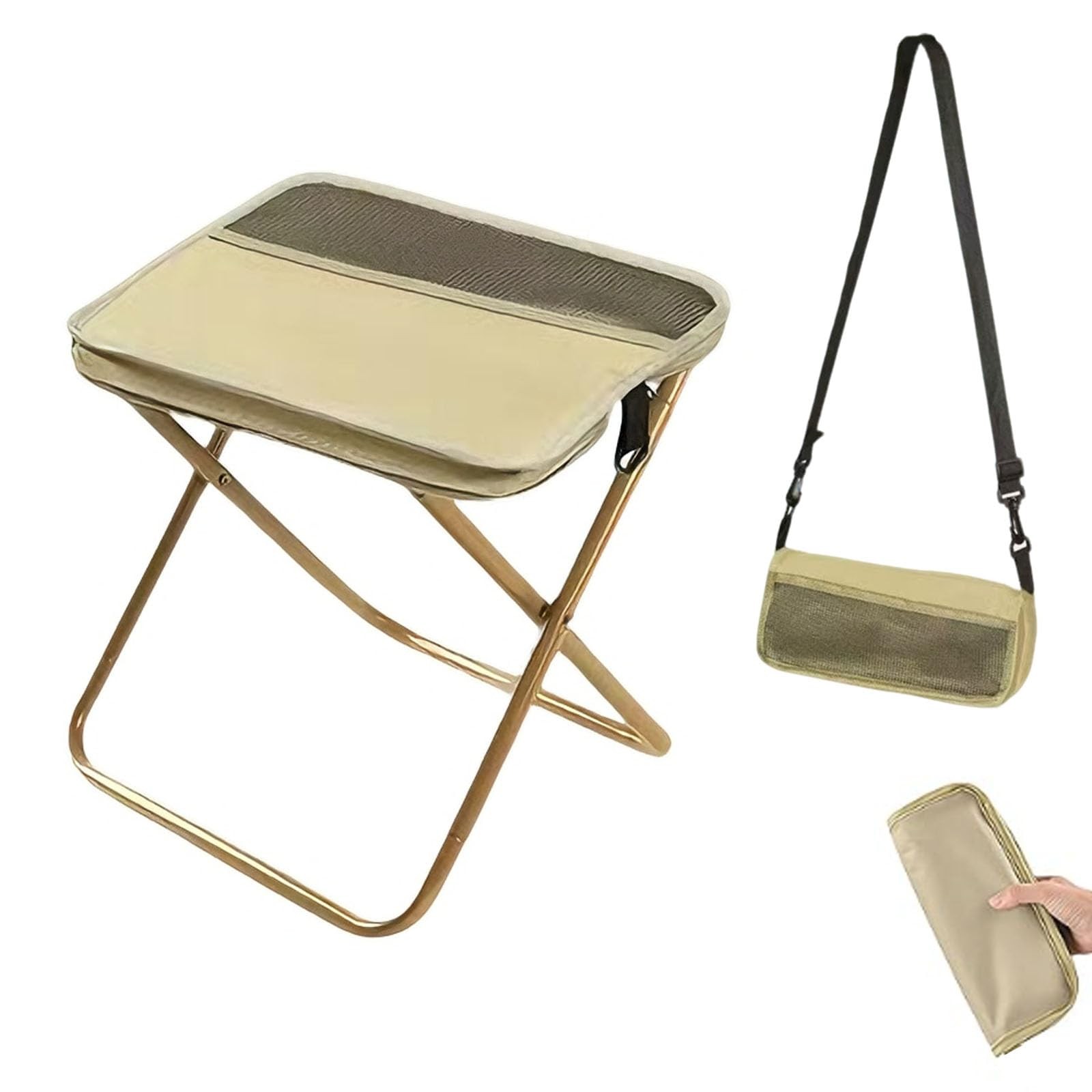 Collapsible Stool Folding Stool for Adults, Foldable Backpack Stool Portable ...