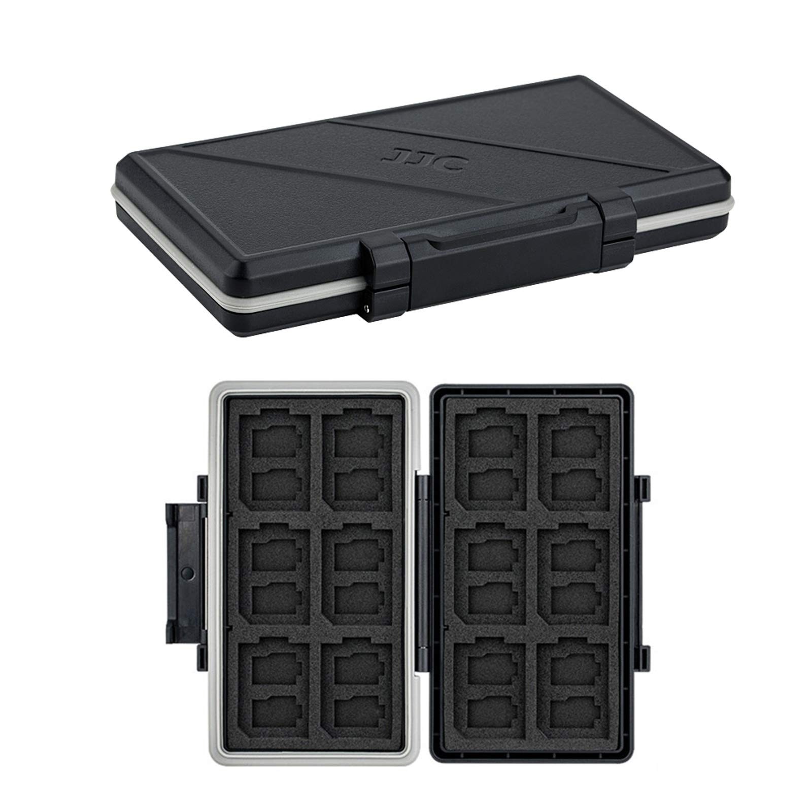36 Slots Memory Card Case Water-Resistant Anti-Shock For 12x SD+24x TF, Black