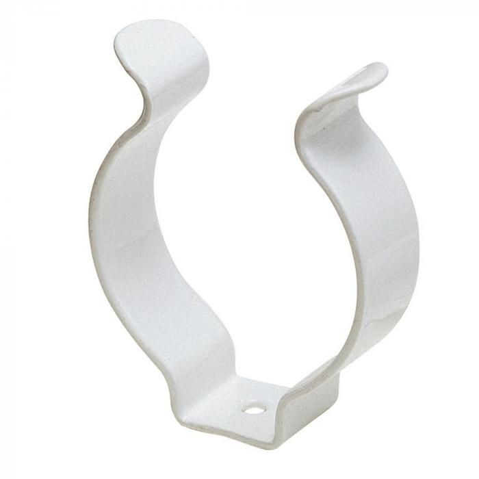 40 x OPEN TOOL CLIPS WHITE PLASTIC COATED SPRING STEEL GRIPS DIA. 6MM - NEW Ones