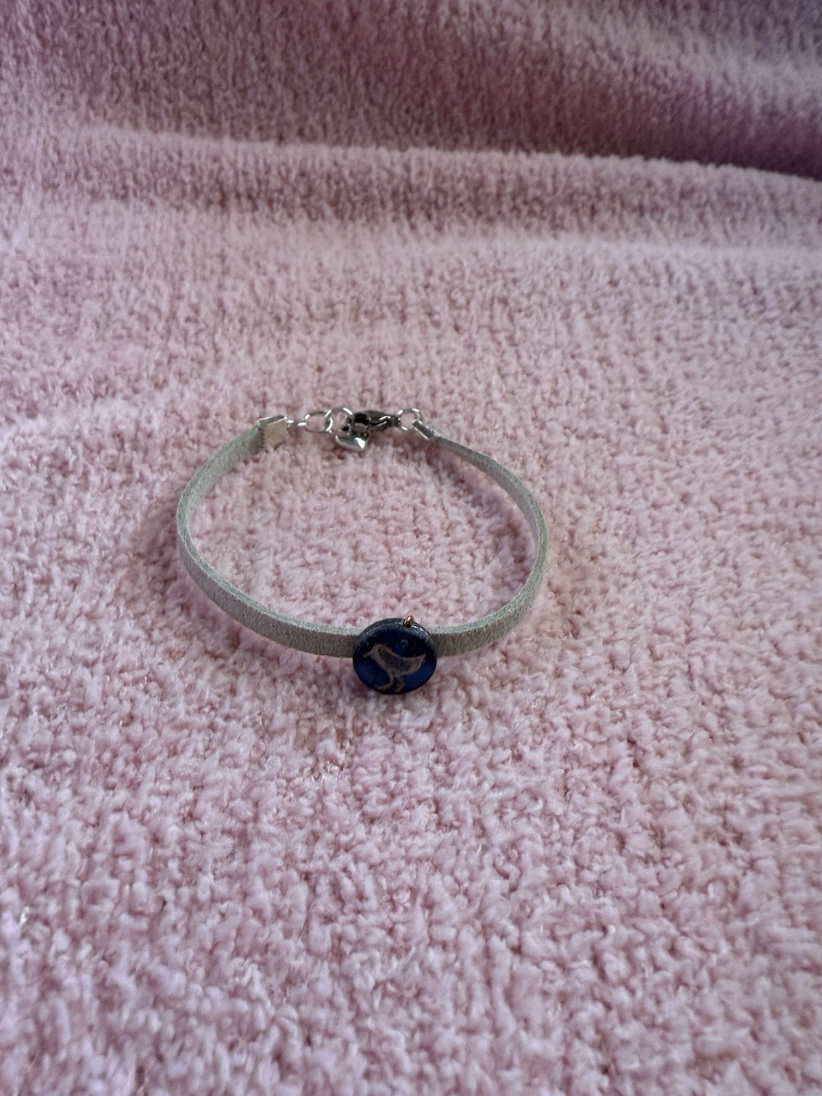 Czech Boho Handmade Glass Matte Sapphire Bird Boho Bracelet