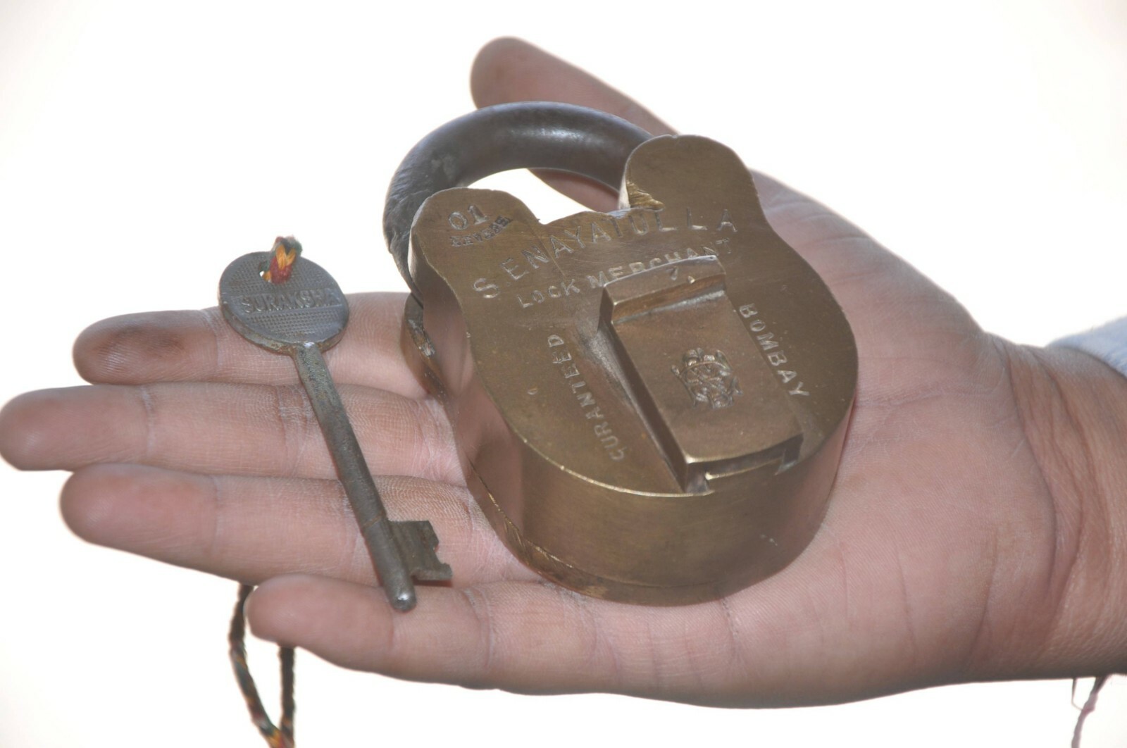 Vintage Brass Handcrafted Solid Heavy S.Enayatulla ES Mark Padlock