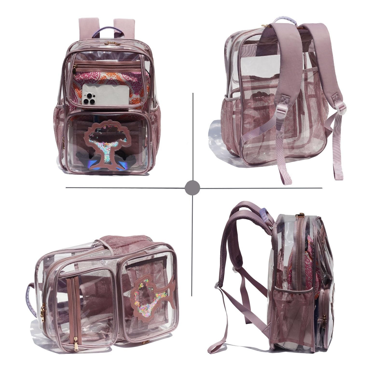 ESVAN Clear Backpack Transparent Stadium Approved See Through for Middle Coll...