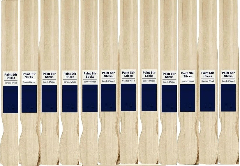 Pro Project 12-21" Sanded Wood Stir Sticks for Mixing Epoxy or Paint,