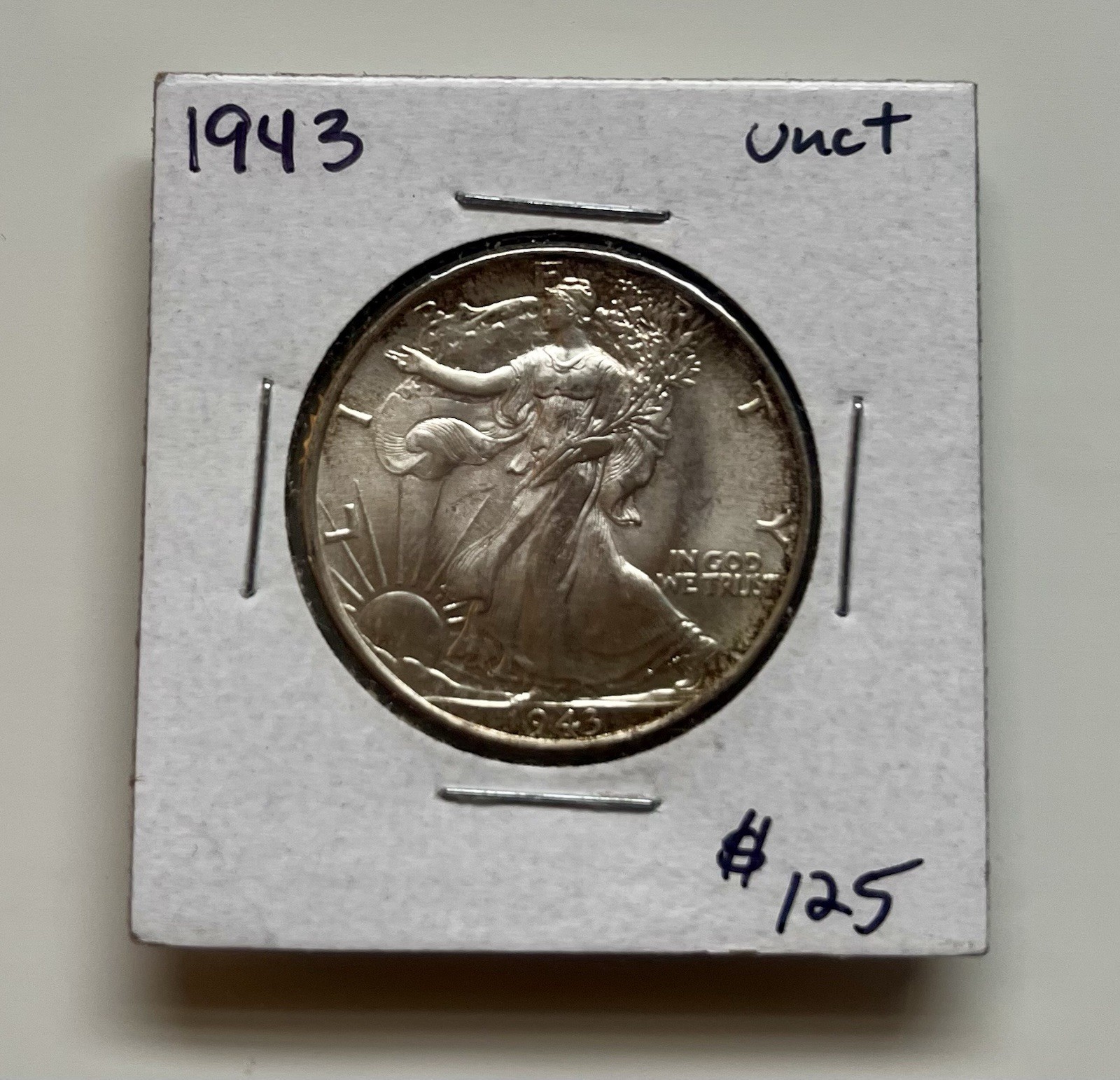 1943 Walking Liberty Half Dollar Uncirculated Plus Condition