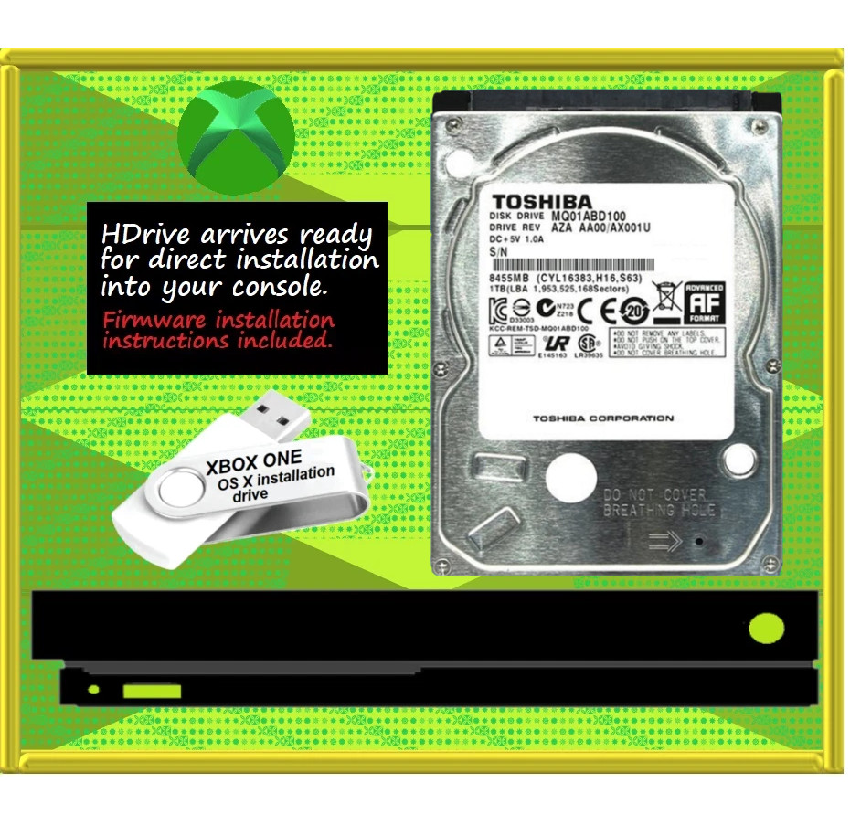 Xbox One X S & Original 1TB Internal Hard Drive 2025 System Software option