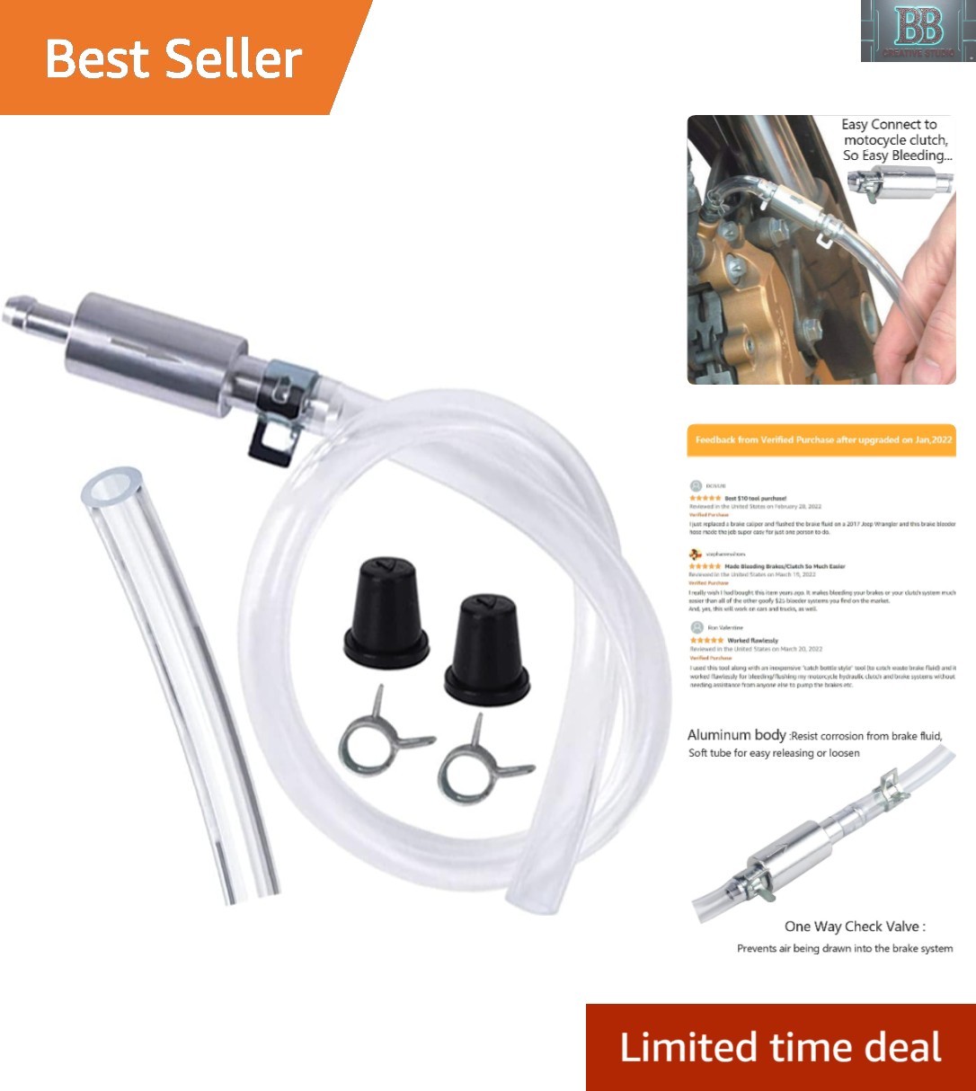 Essential Aluminum Brake Bleeder Kit for Motorcycles - Simple Clips for Easy Use
