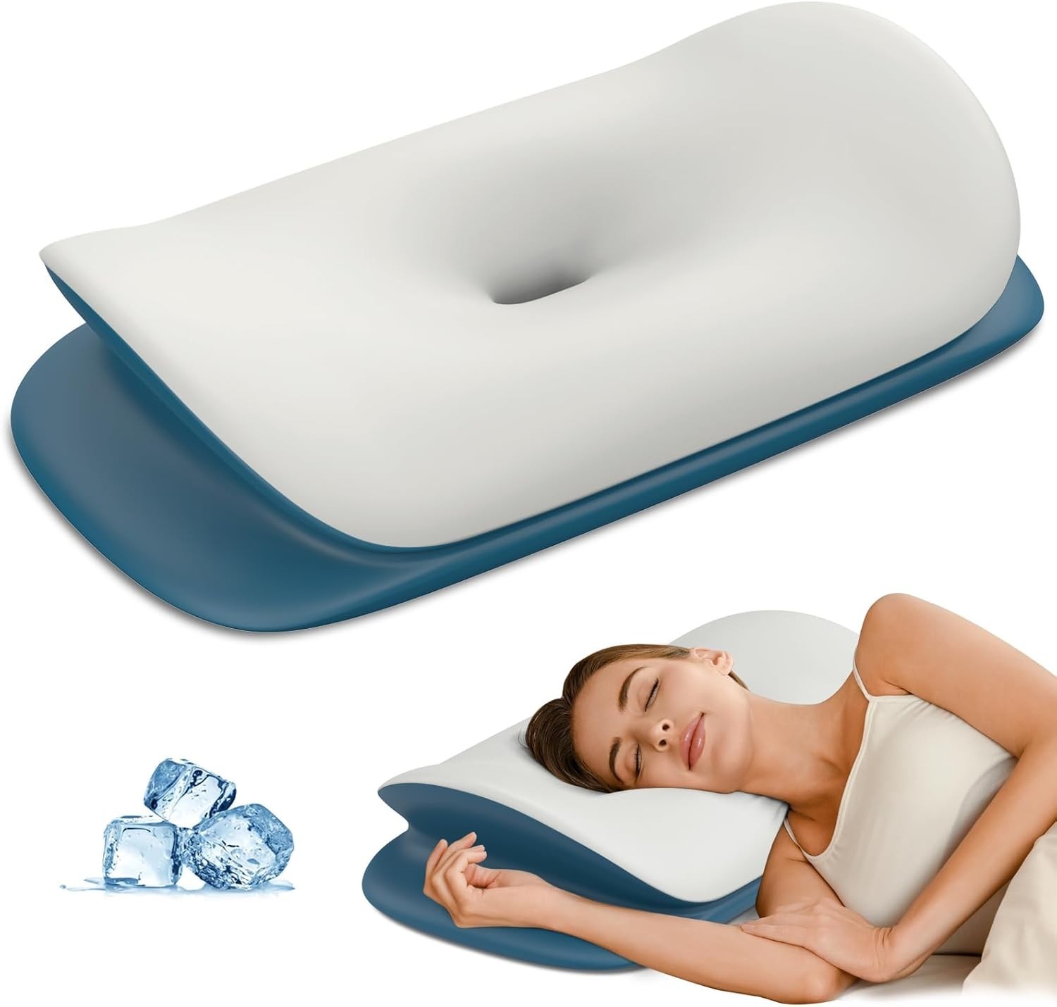 Cervical Memory Foam Neck Pillow for Side Back Sleepers Breathable Support